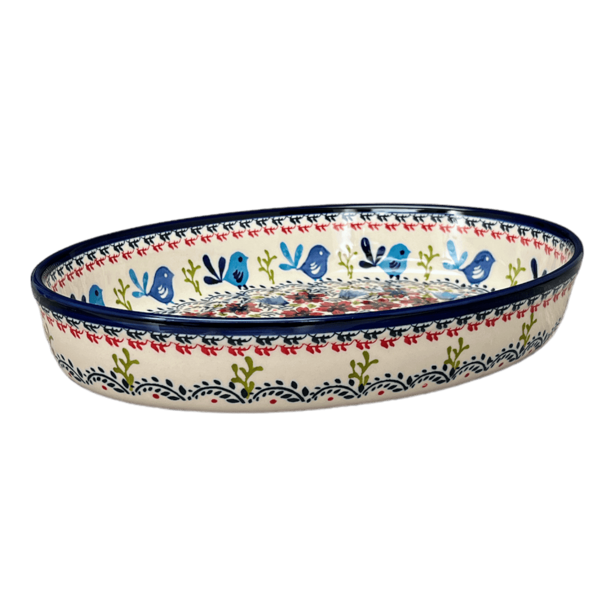 Baker, Oval, 12.25" in "Circling Bluebirds" by Zaklady | Y350A-ART214