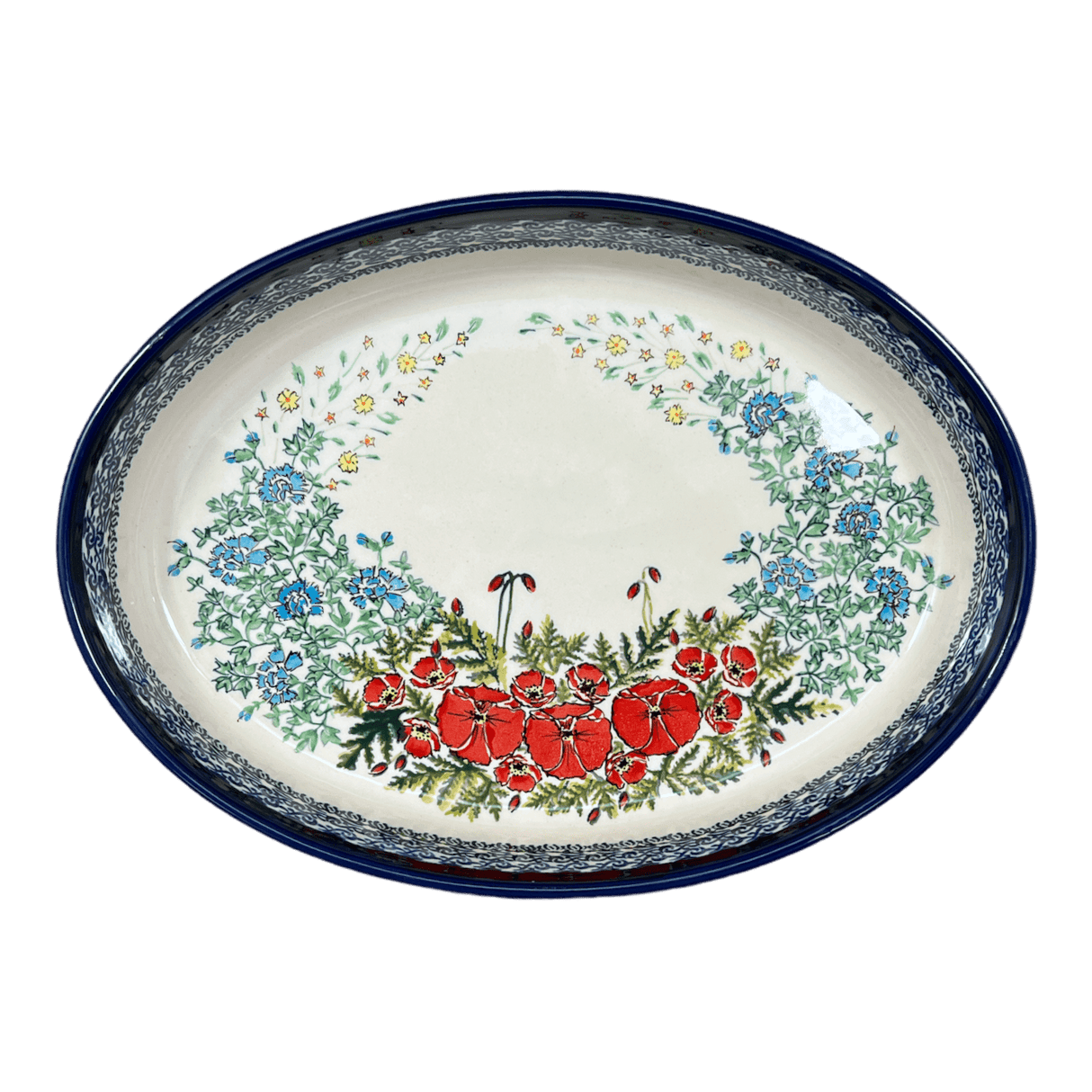 Baker, Oval, 12.25" in "Floral Crescent" by Zaklady | Y350A-ART237