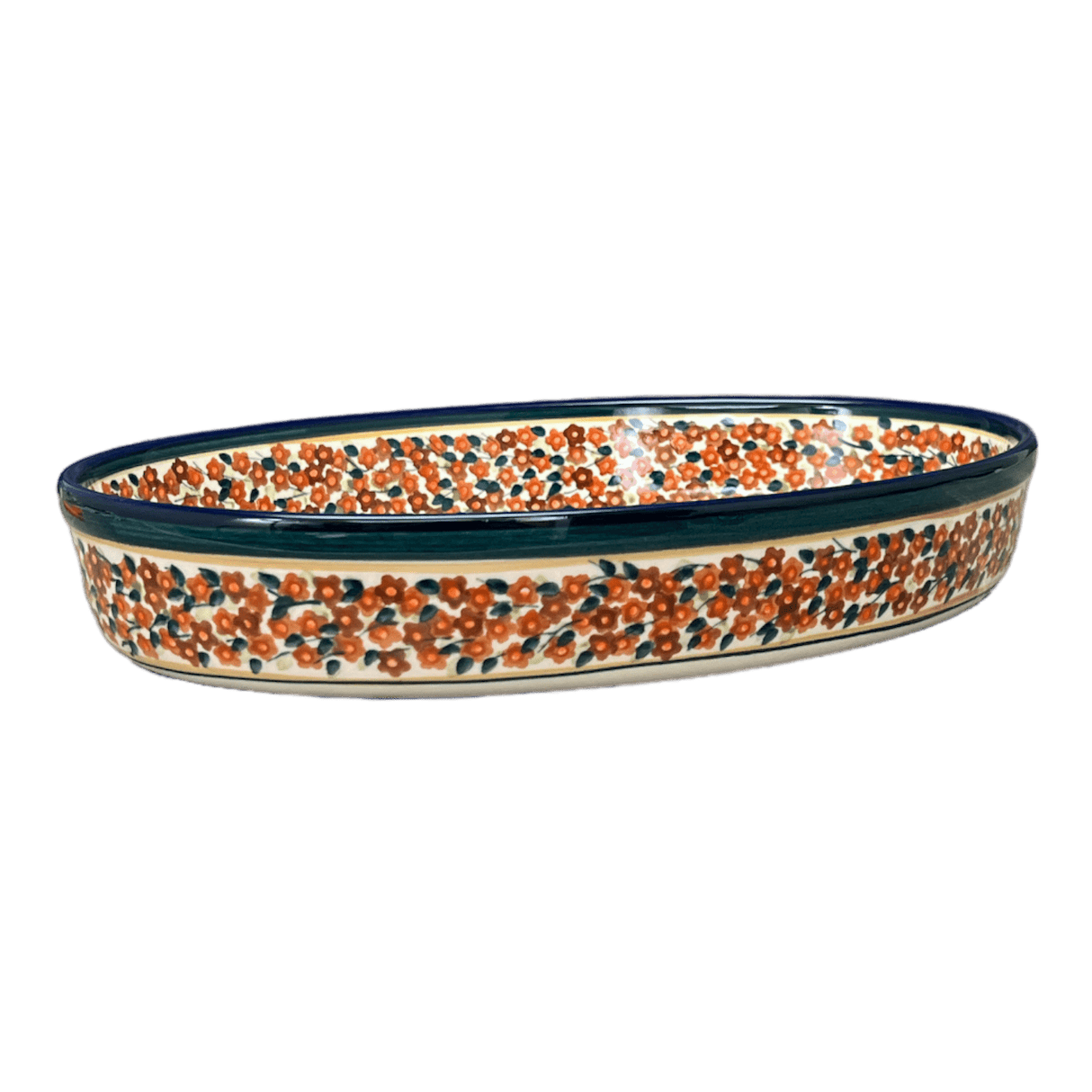 Baker, Oval, 12.25" in "Orange Wreath" by Zaklady | Y350A-DU52