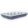 Polish Pottery 9" x 11.75" Rectangular Baker (Rooster Blues) | Y371A-D1149 at PolishPotteryOutlet.com
