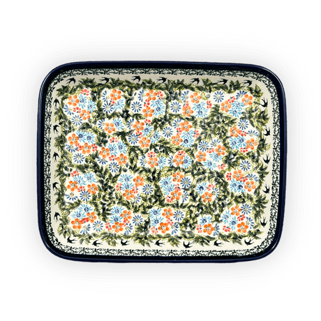 Baker, Rectangular, 9" x 11.75" in "Floral Swallows" by Zaklady | Y371A-DU182