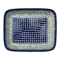 A picture of a Polish Pottery Zaklady 10.5" x 13" Rectangular Baker (Spring Swirl) | Y372A-A1073A as shown at PolishPotteryOutlet.com/products/9-x-11-rectangular-baker-spring-swirl-y372a-a1073a