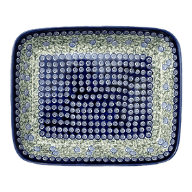 Polish Pottery Zaklady 10.5" x 13" Rectangular Baker (Spring Swirl) | Y372A-A1073A Additional Image at PolishPotteryOutlet.com