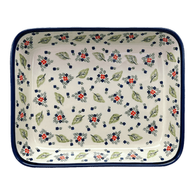 Polish Pottery Zaklady 10.5" x 13" Rectangular Baker (Mountain Flower) | Y372A-A1109A Additional Image at PolishPotteryOutlet.com