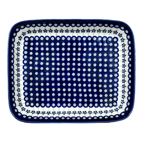 Polish Pottery Zaklady 10.5" x 13" Rectangular Baker (Climbing Aster) | Y372A-A1145A Additional Image at PolishPotteryOutlet.com