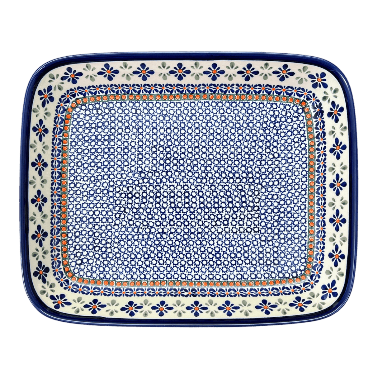 Baker, Rectangular, 10.5" x 13" in "Blue Mosaic Flower" by Zaklady | Y372A-A221A