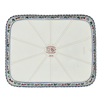 A picture of a Polish Pottery Zaklady 10.5" x 13" Rectangular Baker (Evergreen Moose) | Y372A-A992A as shown at PolishPotteryOutlet.com/products/9-x-11-rectangular-baker-evergreen-moose-y372a-a992a