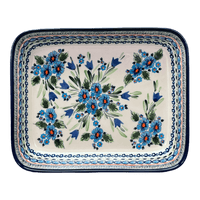 A picture of a Polish Pottery Zaklady 10.5" x 13" Rectangular Baker (Julie's Garden) | Y372A-ART165 as shown at PolishPotteryOutlet.com/products/9-x-11-rectangular-baker-julies-garden-y372a-art165