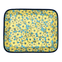 A picture of a Polish Pottery Zaklady 10.5" x 13" Rectangular Baker (Sunny Meadow) | Y372A-ART332 as shown at PolishPotteryOutlet.com/products/10-5-x-13-rectangular-baker-sunny-meadow-y372a-art332