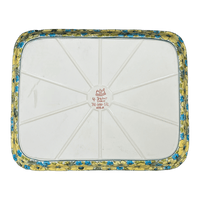 A picture of a Polish Pottery Zaklady 10.5" x 13" Rectangular Baker (Sunny Meadow) | Y372A-ART332 as shown at PolishPotteryOutlet.com/products/10-5-x-13-rectangular-baker-sunny-meadow-y372a-art332