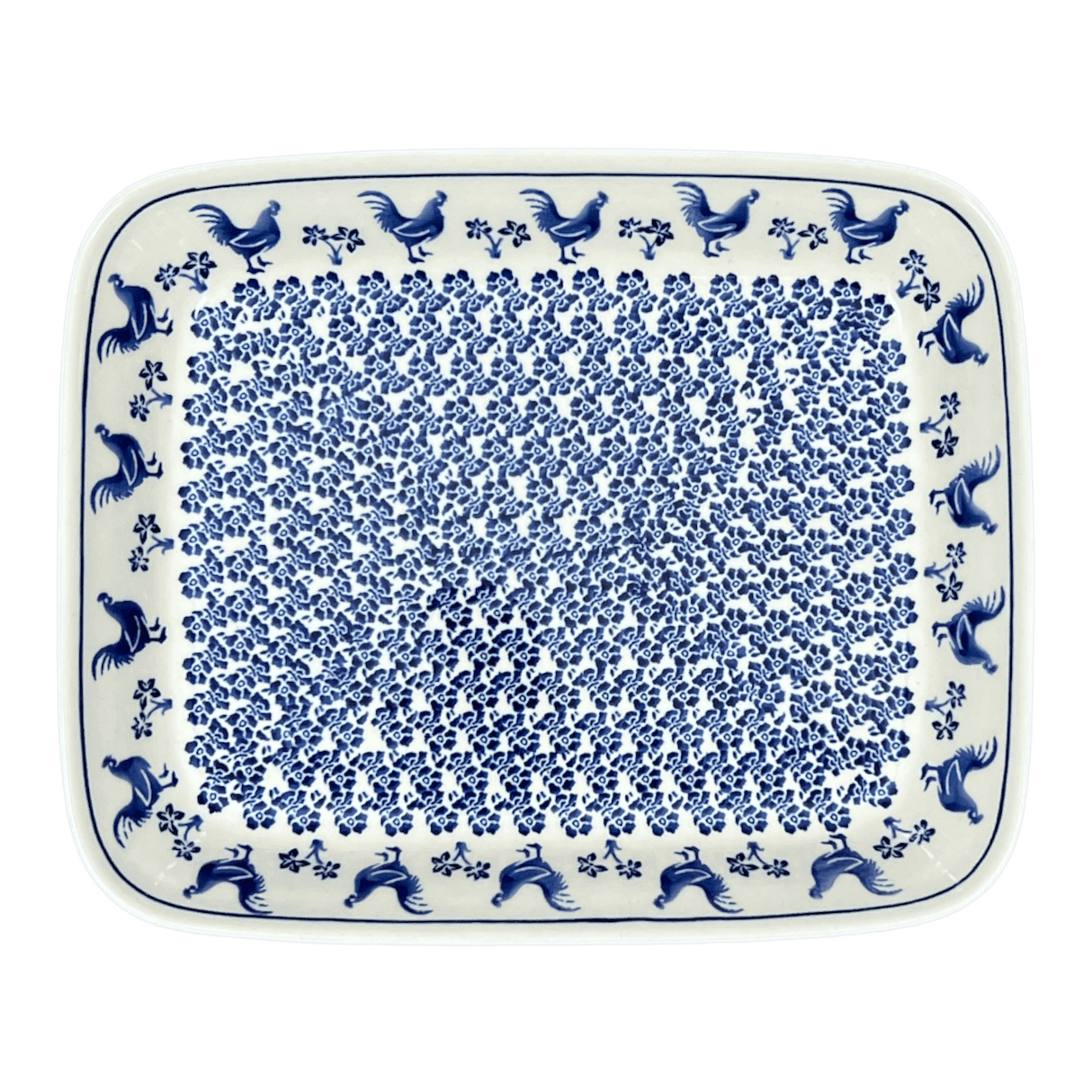 Baker, Rectangular, 10.5" x 13" in "Rooster Blues" by Zaklady | Y372A-D1149