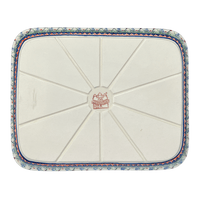 A picture of a Polish Pottery Baker, Rectangular, 10.5" x 13" in "Lilac Garden" by Zaklady | Y372A-DU155 as shown at PolishPotteryOutlet.com/products/9-x-11-rectangular-baker-lilac-garden-y372a-du155