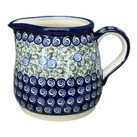 A picture of a Polish Pottery Zaklady 1.2 Liter Pitcher (Spring Swirl) | Y463-A1073A as shown at PolishPotteryOutlet.com/products/1-2-liter-pitcher-spring-swirl-y463-a1073a