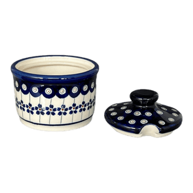 Polish Pottery 4" Sugar Bowl (Petite Floral Peacock) | Y698-A166A Additional Image at PolishPotteryOutlet.com