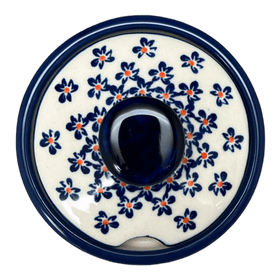 Polish Pottery 4" Sugar Bowl (Falling Blue Daisies) | Y698-A882A Additional Image at PolishPotteryOutlet.com