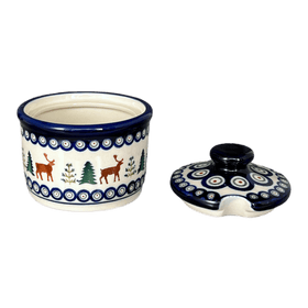 Polish Pottery 4" Sugar Bowl (Evergreen Moose) | Y698-A992A Additional Image at PolishPotteryOutlet.com