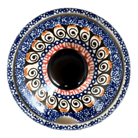 A picture of a Polish Pottery Zaklady 4" Sugar Bowl (Bloomin' Sky) | Y698-ART148 as shown at PolishPotteryOutlet.com/products/4-sugar-bowl-bloomin-sky-y698-art148