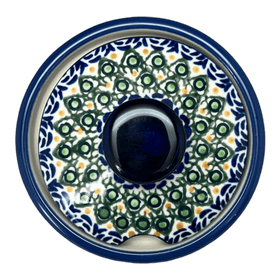 Polish Pottery Zaklady 4" Sugar Bowl (Blue Tulips) | Y698-ART160 Additional Image at PolishPotteryOutlet.com
