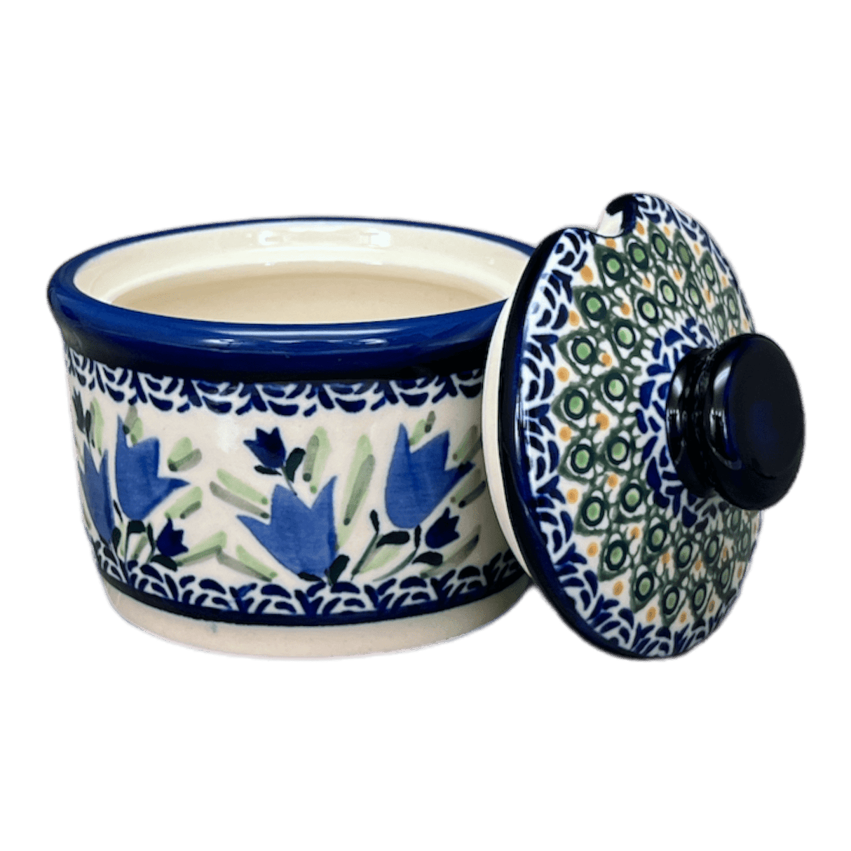 Bowl, Round, Sugar Bowl, 4" in "Blue Tulips" by Zaklady | Y698-ART160