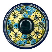 A picture of a Polish Pottery Zaklady 4" Sugar Bowl (Sunny Meadow) | Y698-ART332 as shown at PolishPotteryOutlet.com/products/4-sugar-bowl-sunny-meadow-y698-art332
