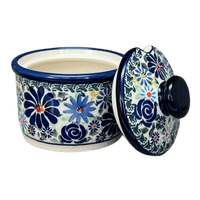 A picture of a Polish Pottery Zaklady 4" Sugar Bowl (Floral Explosion) | Y698-DU126 as shown at PolishPotteryOutlet.com/products/4-sugar-bowl-du126-y698-du126