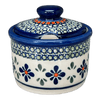 Polish Pottery Zaklady 4" Sugar Bowl (Emerald Mosaic) | Y698-DU60 at PolishPotteryOutlet.com