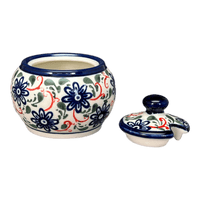A picture of a Polish Pottery Small Bubble Sugar Bowl (Swirling Flowers) | Y729-A1197A as shown at PolishPotteryOutlet.com/products/small-bubble-sugar-bowl-swirling-flowers-y729-a1197a