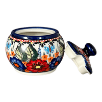 A picture of a Polish Pottery Small Bubble Sugar Bowl (Butterfly Bouquet) | Y729-ART149 as shown at PolishPotteryOutlet.com/products/small-bubble-sugar-bowl-butterfly-bouquet-y729-art149