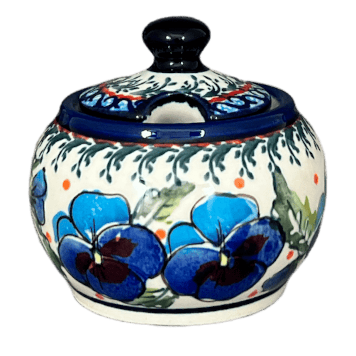 Bowl, Round, Bubble, Sugar Bowl, Small, 3.5" in "Pansies in Bloom" by Zaklady | Y729-ART277