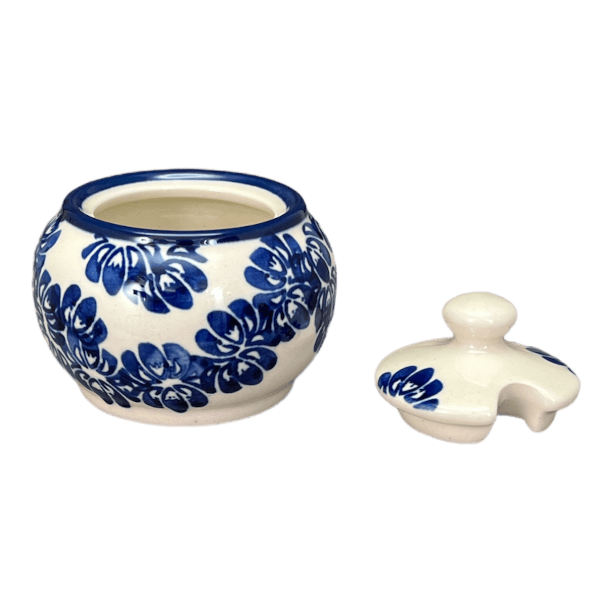 Bowl, Round, Bubble, Sugar Bowl, Small, 3.5" in "Blue Floral Vines" by Zaklady | Y729-D1210A