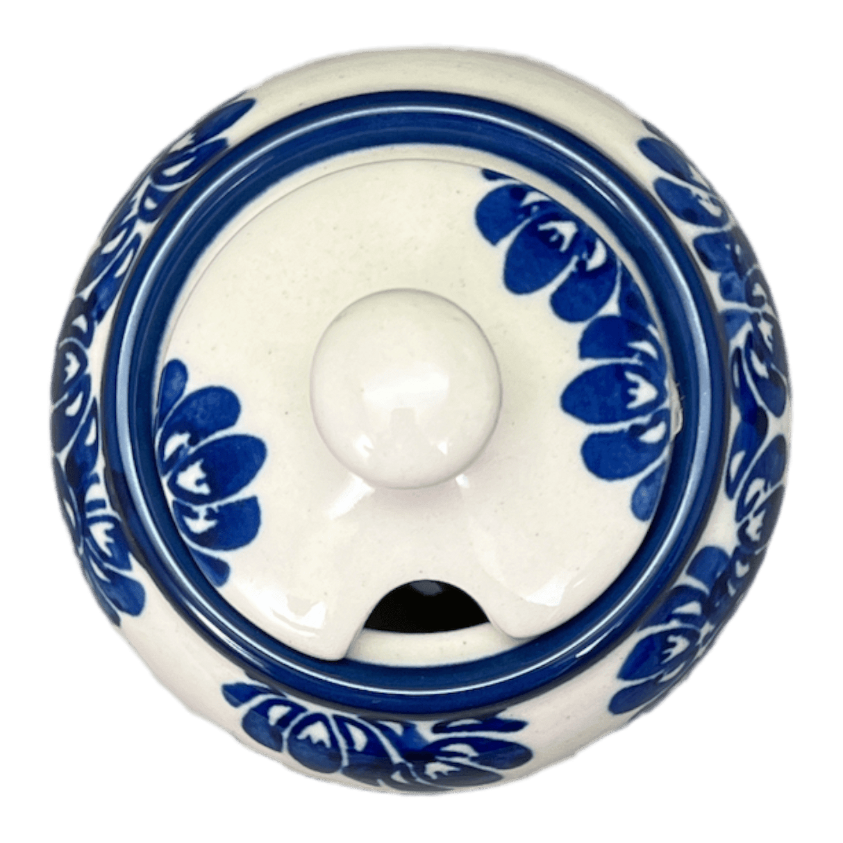 Bowl, Round, Bubble, Sugar Bowl, Small, 3.5" in "Blue Floral Vines" by Zaklady | Y729-D1210A