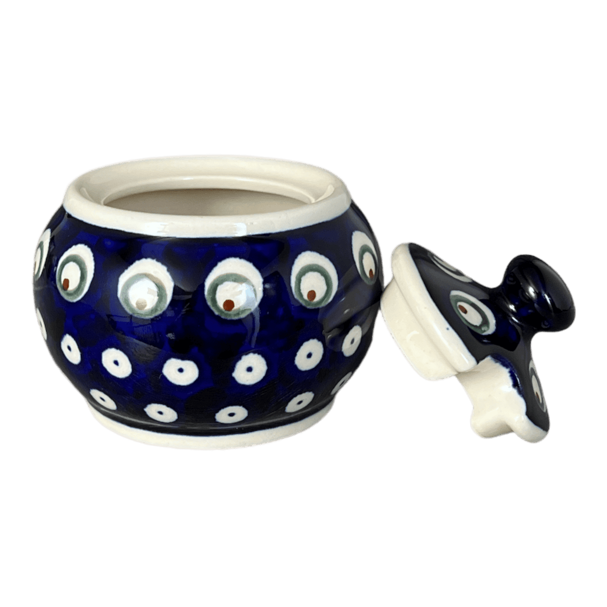 Bowl, Round, Bubble, Sugar Bowl, Small, 3.5" in "Peacock Burst" by Zaklady | Y729-D487