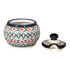 Polish Pottery Small Bubble Sugar Bowl (Beaded Turquoise) | Y729-DU203 Additional Image at PolishPotteryOutlet.com