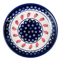 A picture of a Polish Pottery Plate, Round, Dessert, 7.75" in "Strawberry Dot" by Zaklady | Y814-A310A as shown at PolishPotteryOutlet.com/products/zaklady-dessert-plate-strawberry-dot-y814-a310a