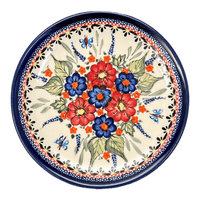 A picture of a Polish Pottery Zaklady 7.75" Dessert Plate (Butterfly Bouquet) | Y814-ART149 as shown at PolishPotteryOutlet.com/products/zaklady-dessert-plate-butterfly-bouquet-y814-art149
