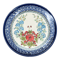 A picture of a Polish Pottery Zaklady 7.75" Dessert Plate (Floral Crescent) | Y814-ART237 as shown at PolishPotteryOutlet.com/products/zaklady-dessert-plate-floral-crescent-y814-art237