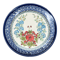 A picture of a Polish Pottery Plate, Round, Dessert, 7.75" in "Floral Crescent" by Zaklady | Y814-ART237 as shown at PolishPotteryOutlet.com/products/zaklady-dessert-plate-floral-crescent-y814-art237