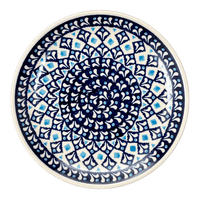 A picture of a Polish Pottery Zaklady 7.75" Dessert Plate (Mosaic Blues) | Y814-D910 as shown at PolishPotteryOutlet.com/products/zaklady-dessert-plate-mosaic-blues-y814-d910