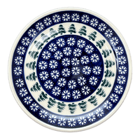 A picture of a Polish Pottery Zaklady 7.75" Dessert Plate (Floral Pine) | Y814-D914 as shown at PolishPotteryOutlet.com/products/7-75-round-dessert-plate-floral-pine-y814-d914