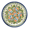 Polish Pottery Zaklady 7.75" Round Dessert Plate (Floral Swallows) | Y814-DU182 at PolishPotteryOutlet.com