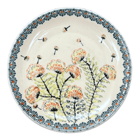 A picture of a Polish Pottery Zaklady 7.75" Dessert Plate (Dandelions) | Y814-DU201 as shown at PolishPotteryOutlet.com/products/7-75-round-dessert-plate-make-a-wish-y814-du201