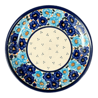 A picture of a Polish Pottery Zaklady 7.75" Dessert Plate (Garden Party Blues) | Y814-DU50 as shown at PolishPotteryOutlet.com/products/zaklady-dessert-plate-garden-party-blues-y814-du50