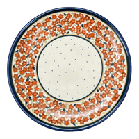 A picture of a Polish Pottery Zaklady 7.75" Dessert Plate (Orange Wreath) | Y814-DU52 as shown at PolishPotteryOutlet.com/products/7-75-round-dessert-plate-du52-y814-du52