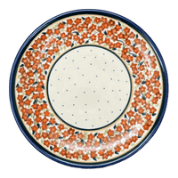 A picture of a Polish Pottery Plate, Round, Dessert, 7.75" in "Orange Wreath" by Zaklady | Y814-DU52 as shown at PolishPotteryOutlet.com/products/7-75-round-dessert-plate-du52-y814-du52