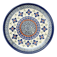 A picture of a Polish Pottery Zaklady 7.75" Dessert Plate (Emerald Mosaic) | Y814-DU60 as shown at PolishPotteryOutlet.com/products/7-75-round-dessert-plate-emerald-mosaic-y814-du60