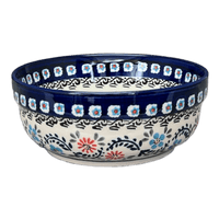 A picture of a Polish Pottery 6" Round Magnolia Bowl (Climbing Aster) | Y833A-A1145A as shown at PolishPotteryOutlet.com/products/6-25-round-magnolia-bowl-climbing-aster-y833a-a1145a