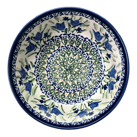 Polish Pottery 6" Magnolia Bowl (Blue Tulips) | Y833A-ART160 Additional Image at PolishPotteryOutlet.com