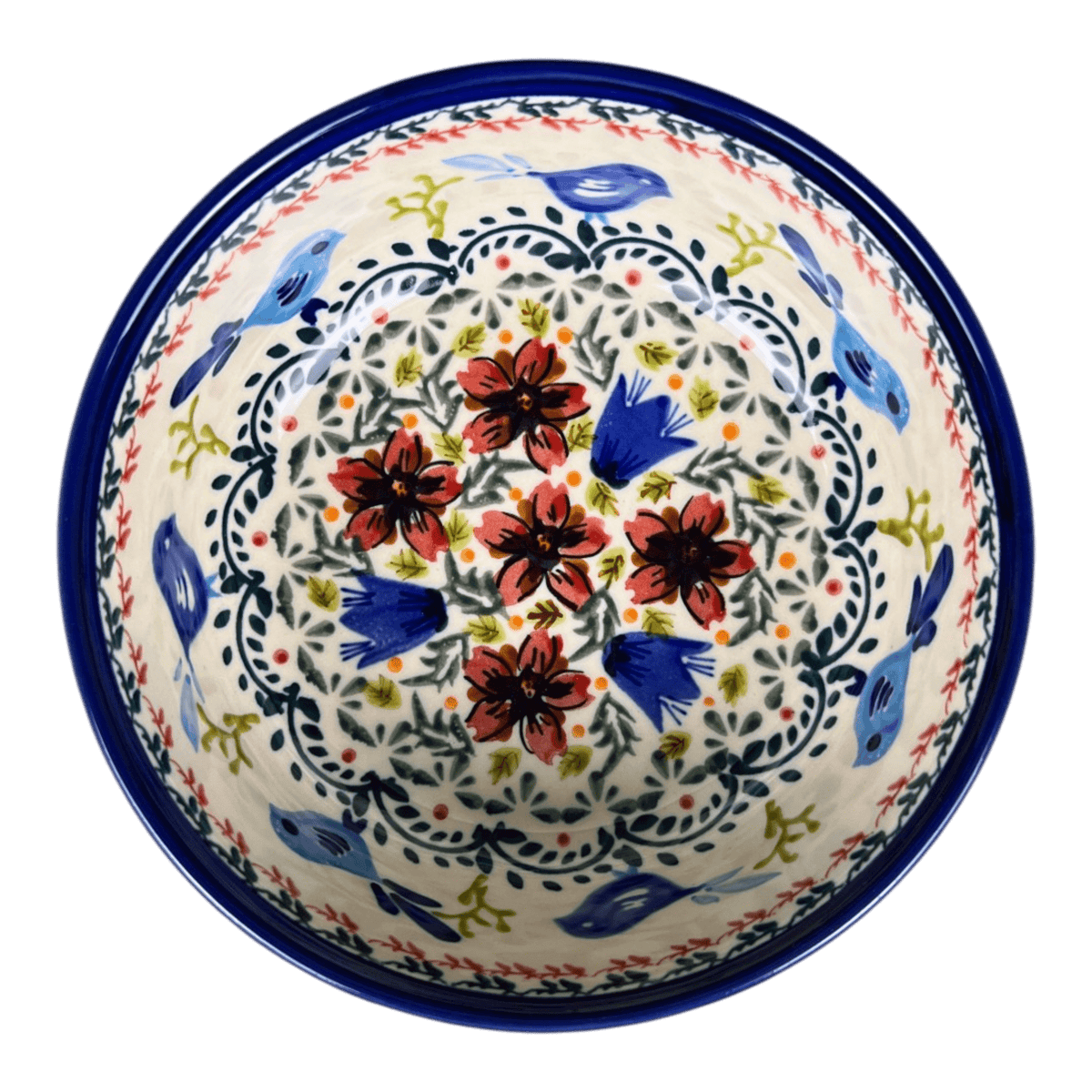 Bowl, Round, Magnolia, 6" in "Circling Bluebirds" by Zaklady | Y833A-ART214