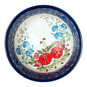 Polish Pottery Bowl, Round, Magnolia, 6" in "Floral Crescent" by Zaklady | Y833A-ART237 Additional Image at PolishPotteryOutlet.com