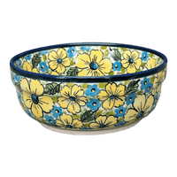 A picture of a Polish Pottery Bowl, Round, Magnolia, 6" in "Sunny Meadow" by Zaklady | Y833A-ART332 as shown at PolishPotteryOutlet.com/products/6-25-round-magnolia-bowl-sunny-meadow-y833a-art332